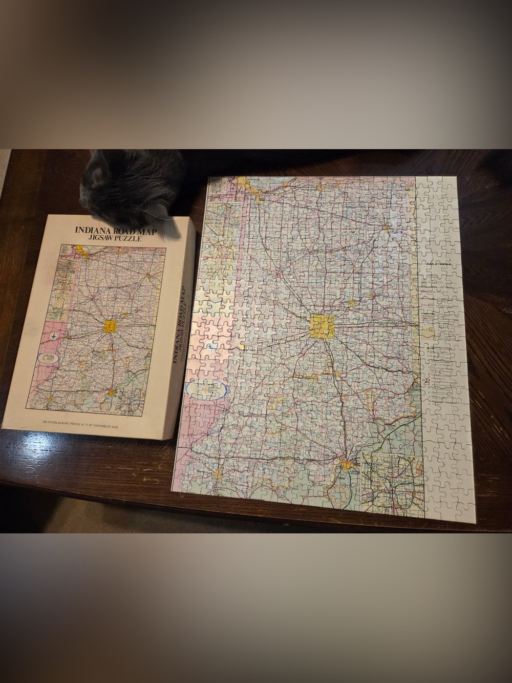Indiana road map jigsaw puzzle